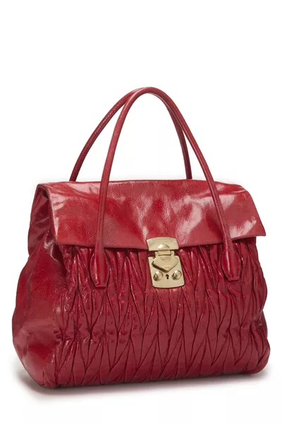 Red Nappa Convertible Handbag, , large