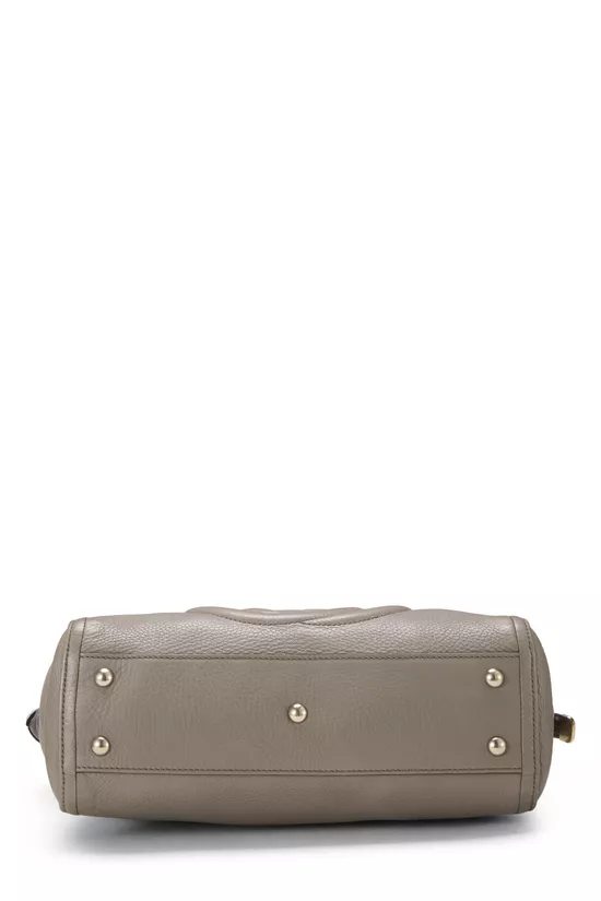 Grey Leather Soho Zip Tote, , large image number 4