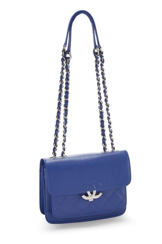 Chanel Blue Quilted Caviar Leather Mini Square Classic Flap Bag at 1stDibs