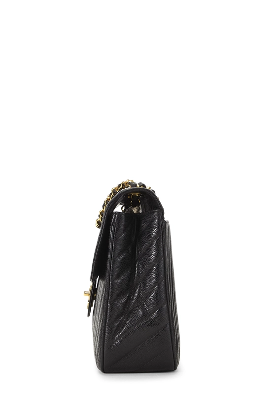 Black Chevron Caviar Half Flap Maxi, , large image number 2