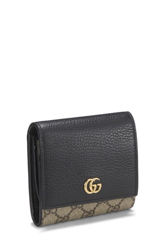 Black GG Supreme Marmont Compact Wallet, , large image number 1