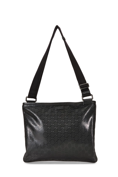 Gucci Black GG Imprime Flat Messenger