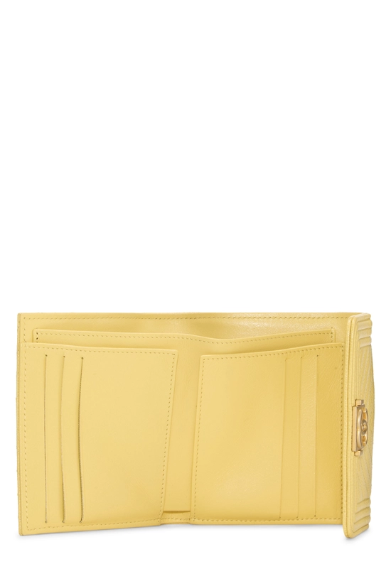Yellow Chevron Caviar Boy Compact Wallet, , large image number 3
