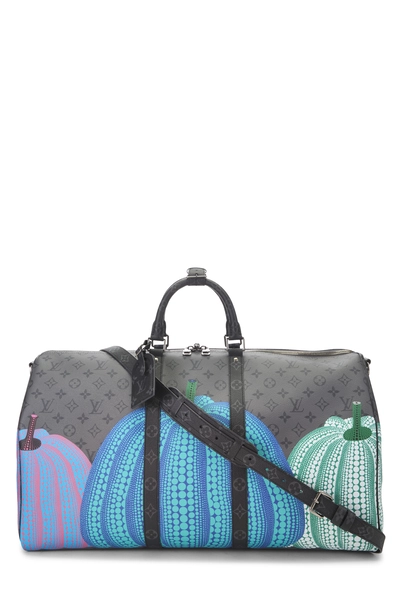 Louis Vuitton Yayoi Kusama x Louis Vuitton Grey Monogram Eclipse Pumpkin Dots Keepall Bandouliere 55