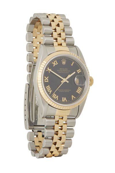 Stainless Steel & 18K Yellow Gold Pyramid Datejust 16233 36mm