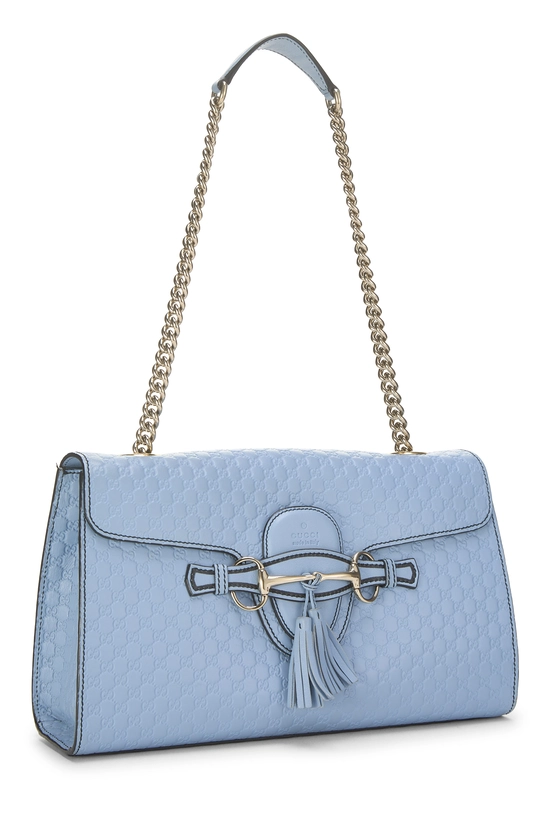 Blue Microguccissima Leather Emily Chain Shoulder Bag, , large image number 1