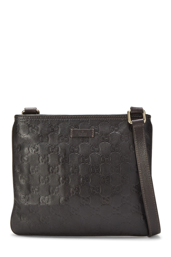 Brown Guccissima Flat Messenger Small, , large image number 0