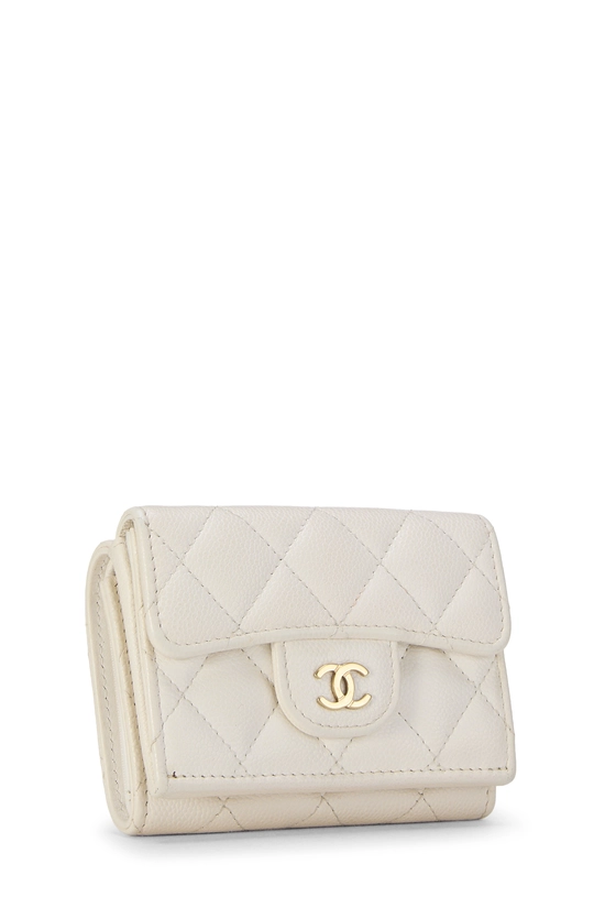 White Caviar Classic Flap Compact Wallet, , large image number 1
