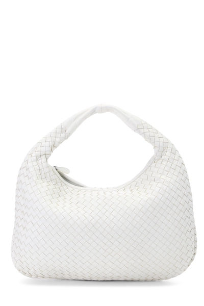 Bottega Veneta White Intrecciato Veneta Hobo Medium