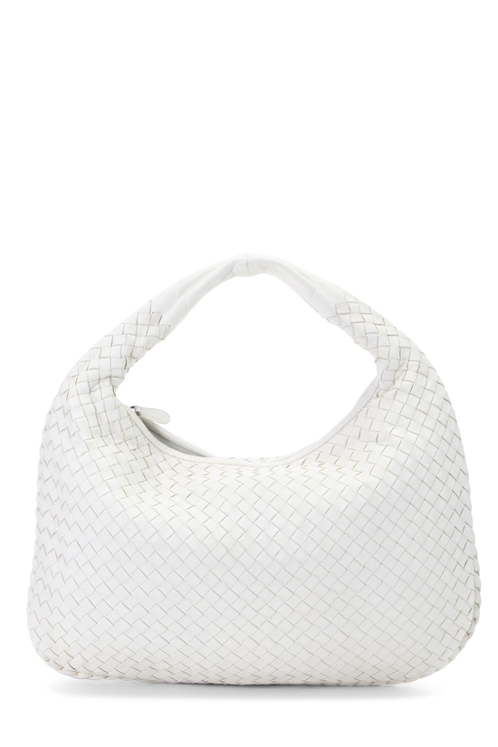 White Intrecciato Veneta Hobo Medium, , large image number 0