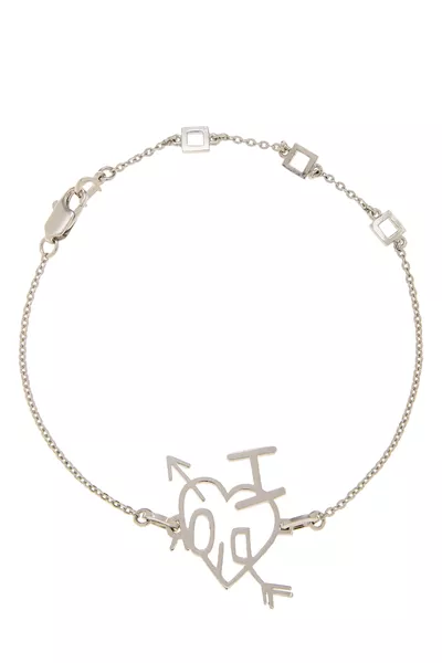 Silver 'I Heart Dior' Bracelet, , large