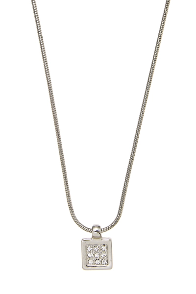 Silver Crystal Trotter Pendant Necklace, , large