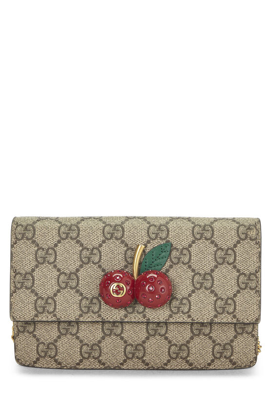 Red Original GG Supreme Canvas Cherry Convertible Clutch Mini, , large image number 0