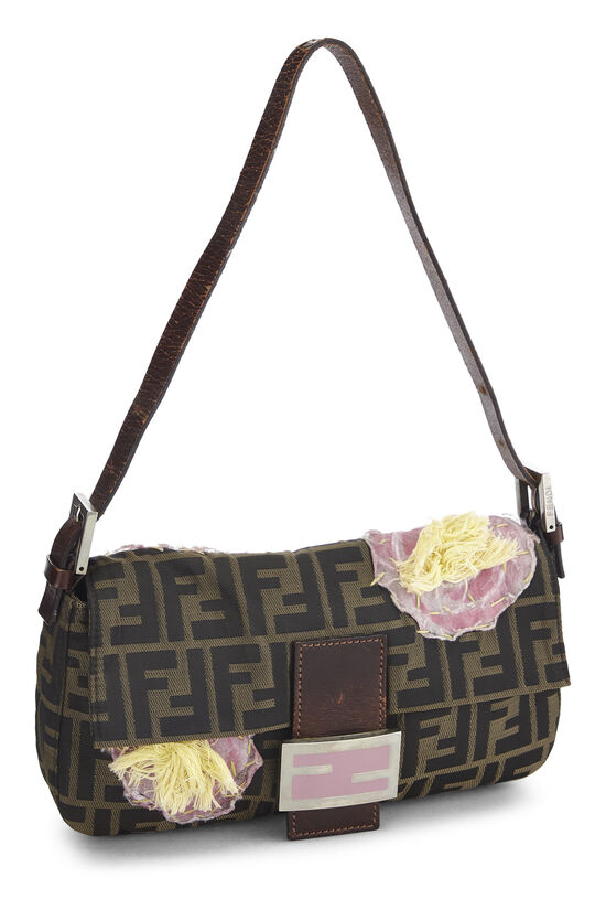 Brown Zucca Canvas Floral Baguette, , large image number 1