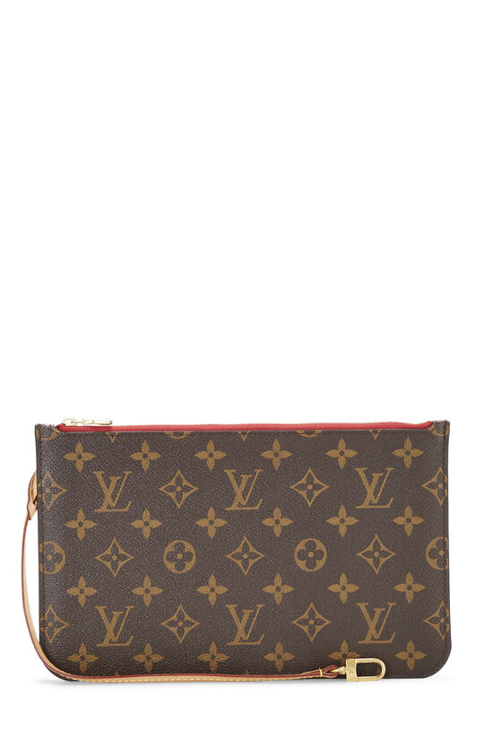 Red Monogram Canvas Neverfull Pouch MM, , large image number 1