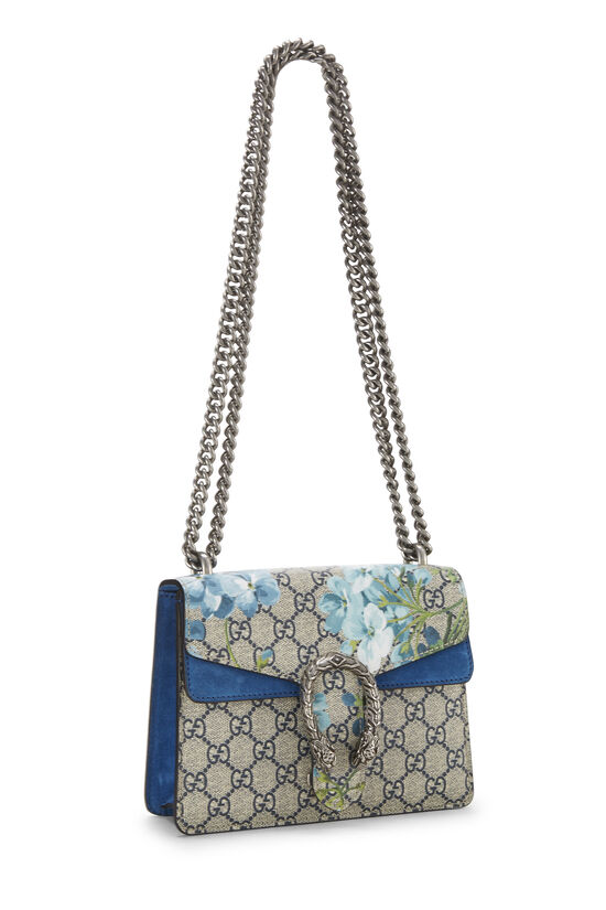 Blue GG Blooms Supreme Canvas Dionysus Shoulder Bag Mini, , large image number 1