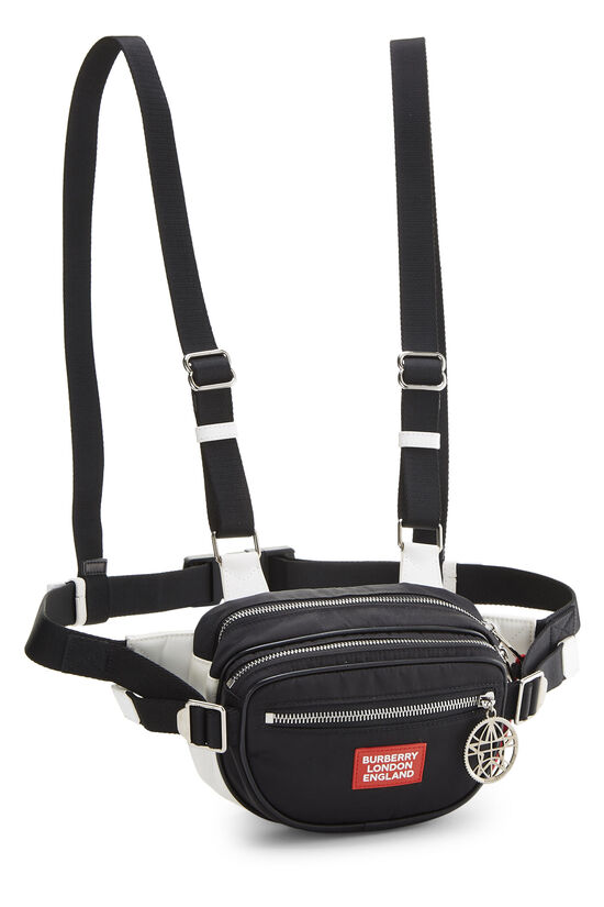 Black & White Nylon Cannon Belt Bag, , large image number 1