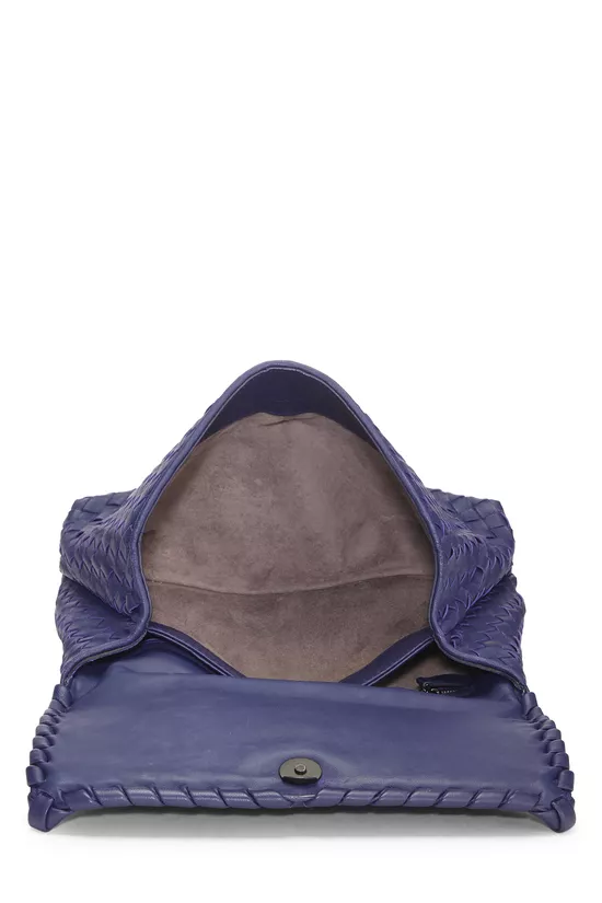 Purple Intrecciato Leather Olimpia Shoulder Bag Medium, , large image number 5