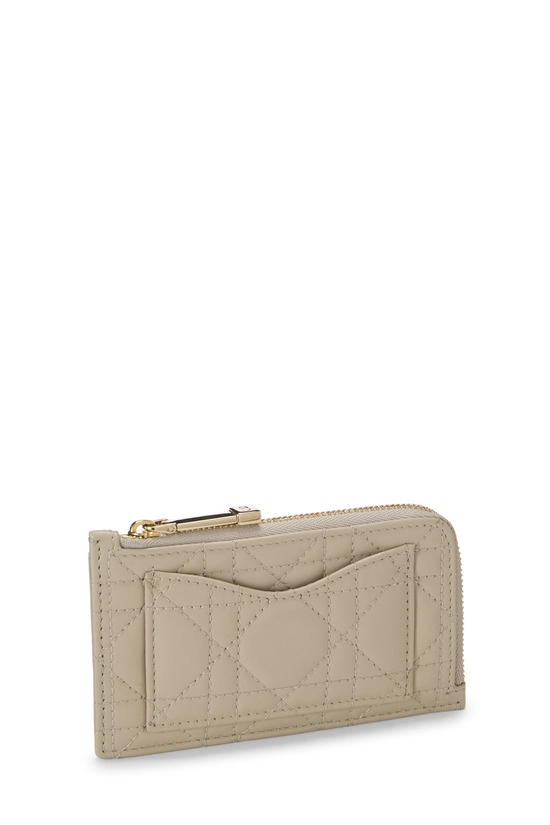 Grey Quilted Cannage Lambskin Cosmos Zip Cardholder, , large image number 1