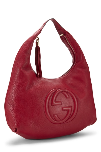 Red Leather Soho Hobo Large, , large