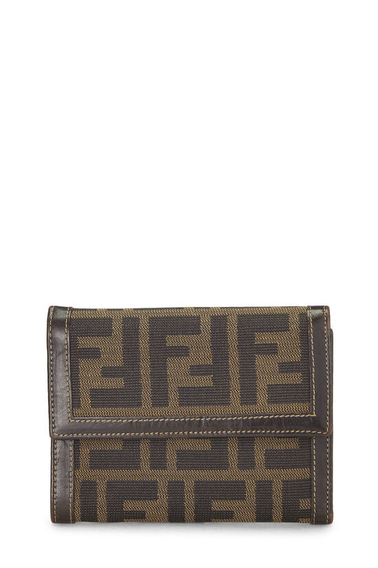 Brown Zucca Canvas Compact Wallet, , large image number 0