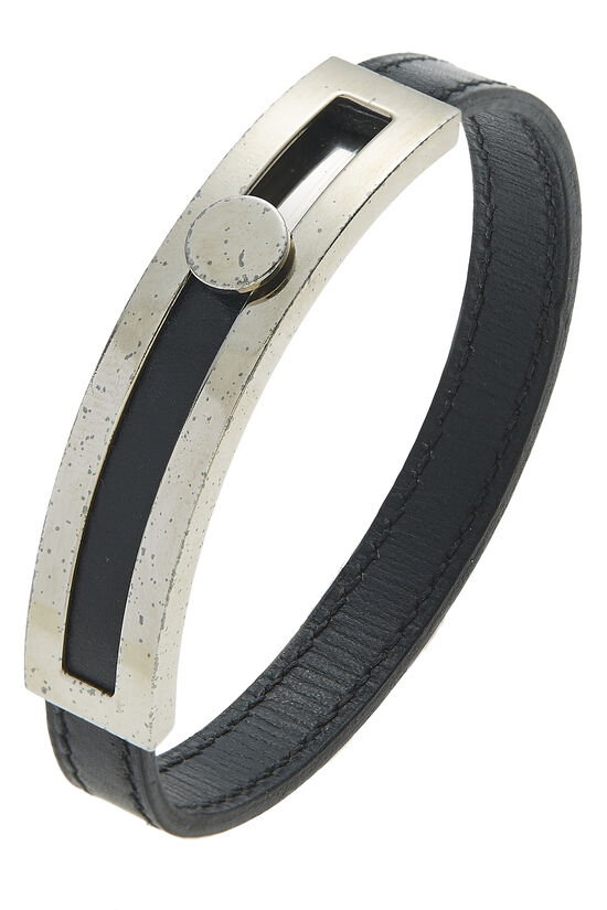 Black Leather Puspus Bracelet, , large image number 0