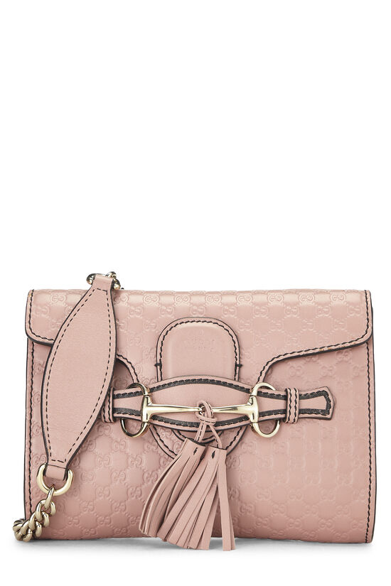 Pink Microguccissima Leather Emily Chain Crossbody Bag, , large image number 0