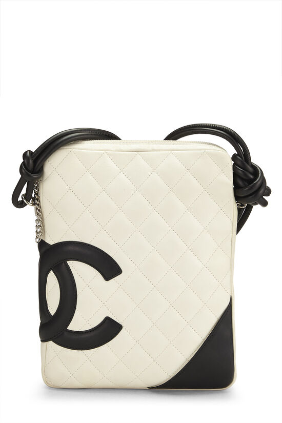 Chanel - White Quilted Calfskin Cambon Shoulder Bag Large