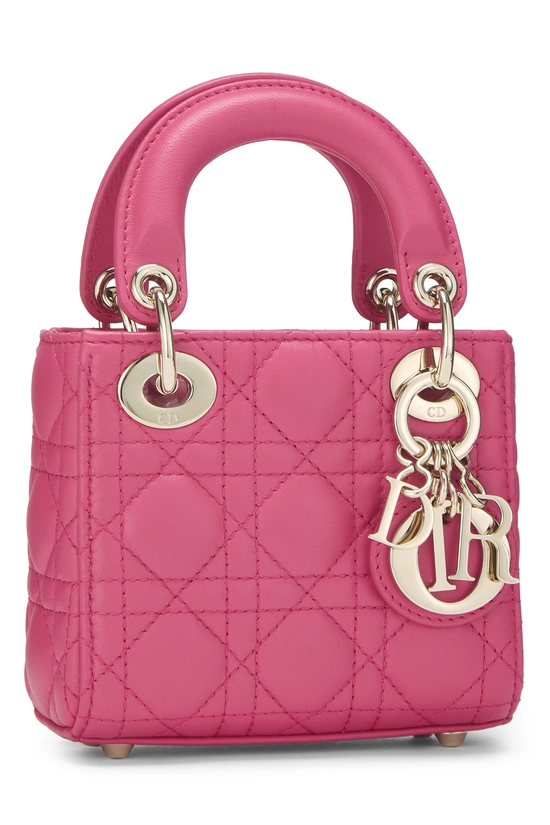 Pink Lambskin Lady Dior Micro, , large image number 1