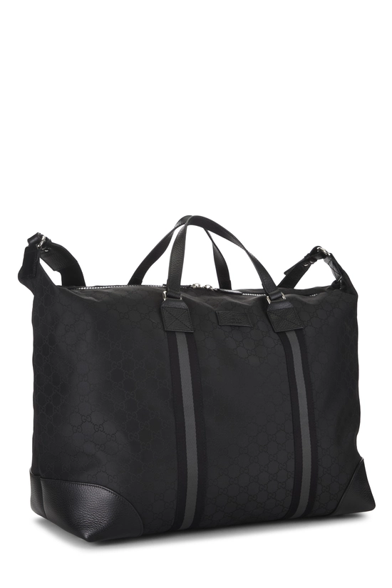 Black GG Nylon Duffle Bag XL, , large image number 1