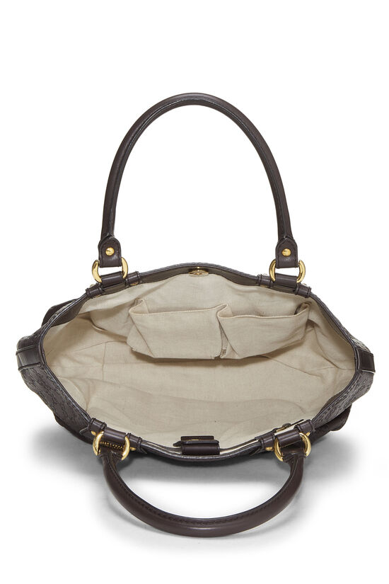 Brown Guccissima Beaded Studded Handbag, , large image number 5