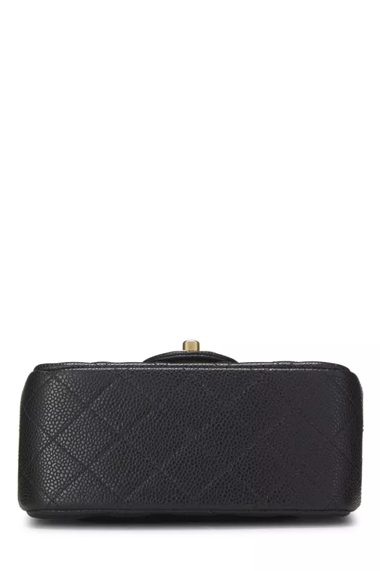 Black Quilted Caviar Square Flap Mini, , large image number 4