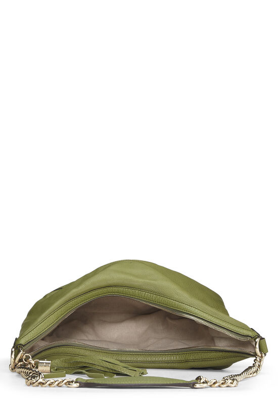 Green Leather Soho Chain Hobo Large, , large image number 5
