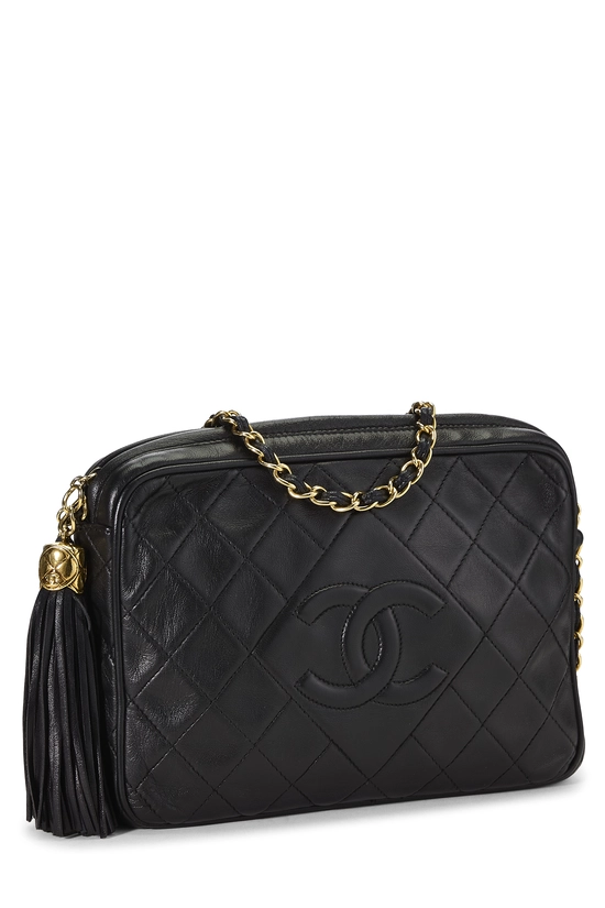 Black Lambskin Diamond 'CC' Camera Bag Small, , large image number 1