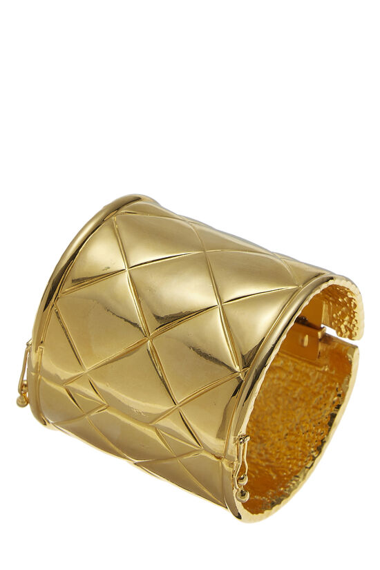 Gold Quilted Metal Cuff, , large image number 0