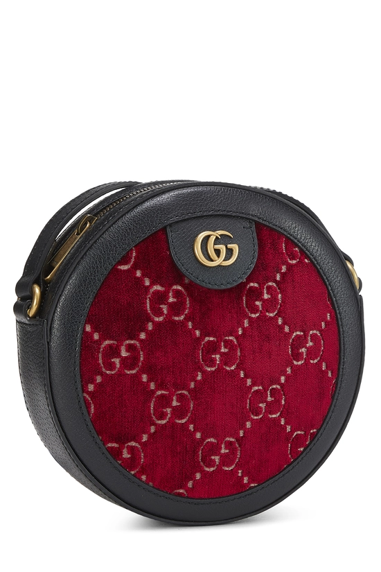 Red GG Velvet Ophidia Round Shoulder Bag Mini, , large image number 1