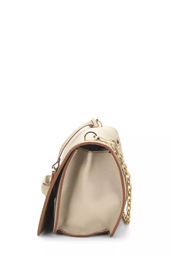 Beige Calfskin Leather Barcelona Soft Bag Medium, , large image number 2