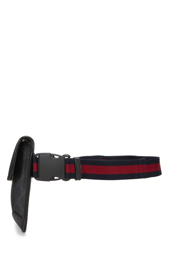 Black GG Supreme Canvas Web Slim Belt Bag, , large image number 2
