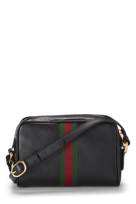 Black Leather Web Ophidia Crossbody Mini, , large image number 3
