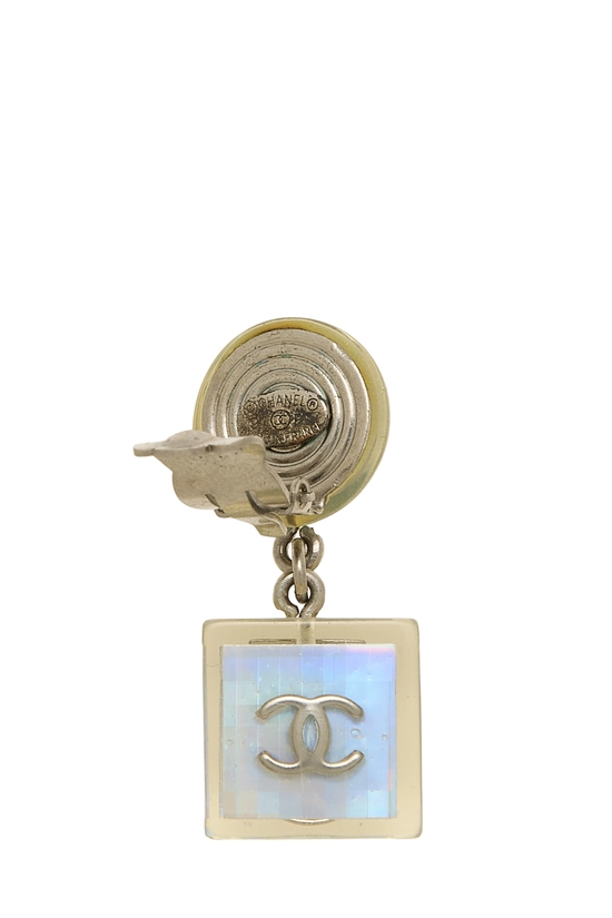 Clear Acrylic No. 5 Cube Earrings, , large image number 2