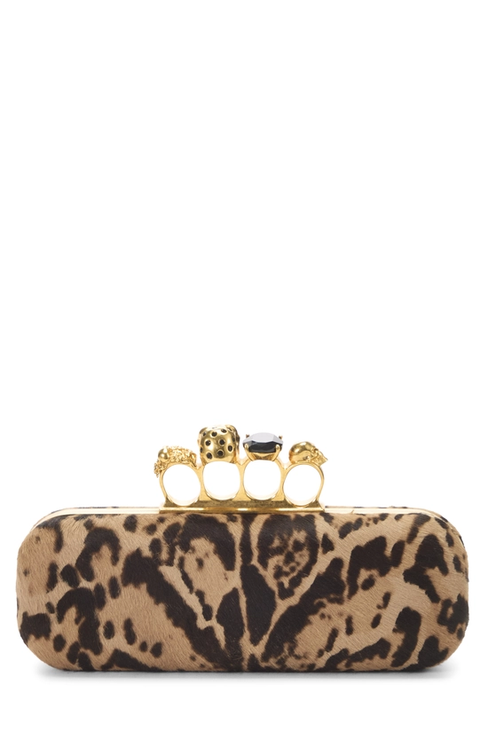 Brown Ponyhair Knuckle Clutch, , large image number 3