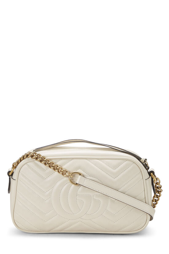 Cream Leather GG Marmont Crossbody Bag Small, , large image number 3