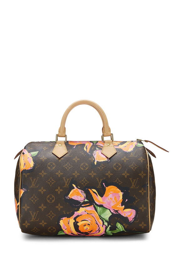  Louis Vuitton, Pre-Loved Stephen Sprouse x Louis Vuitton  Monogram Roses Speedy 30, Brown : Luxury Stores