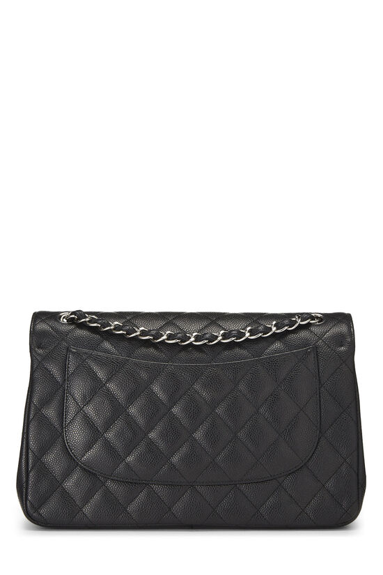 Black Quilted Caviar Leather New Classic Jumbo, , large image number 3