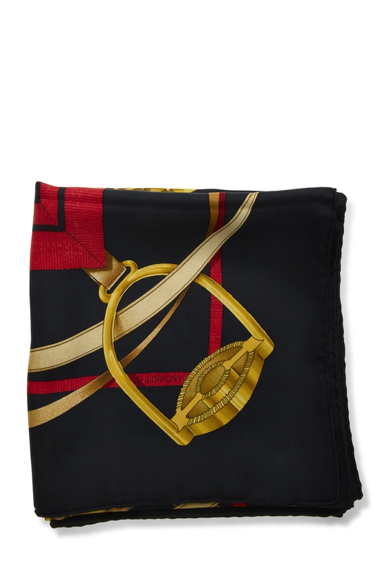 Black & Multicolor 'Grand Manege' Silk Scarf 90, , large image number 1