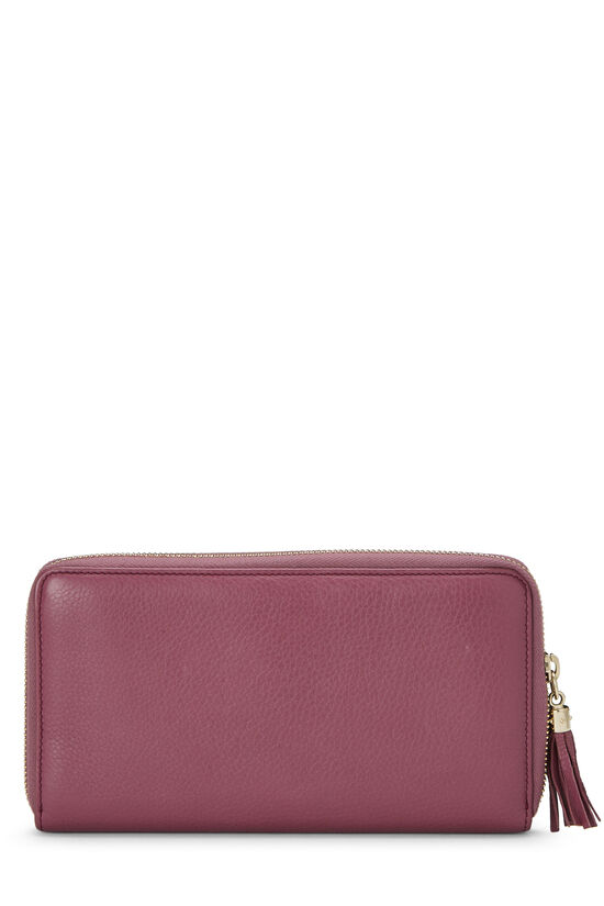 Purple Leather Soho Zip Around Wallet, , large image number 3