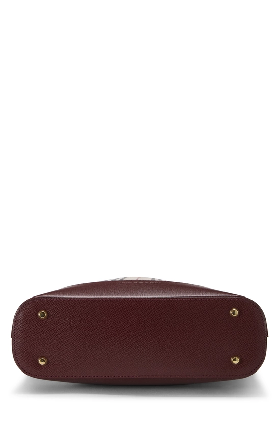 Burgundy House Check Jacquard Bucket Shoulder Bag Small, , large image number 4