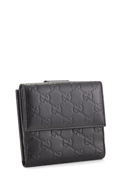 Black Guccissima Compact Wallet, , large