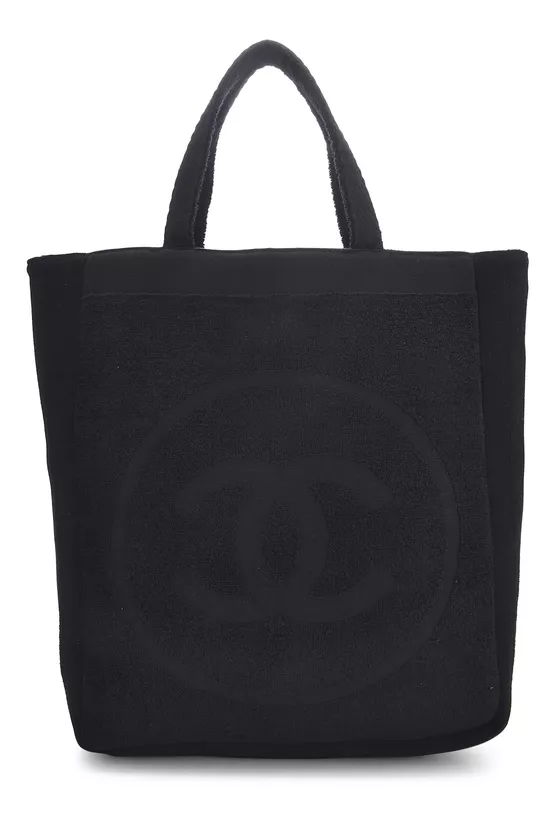 Black Terry Cloth 'CC' Beach Set, , large image number 0