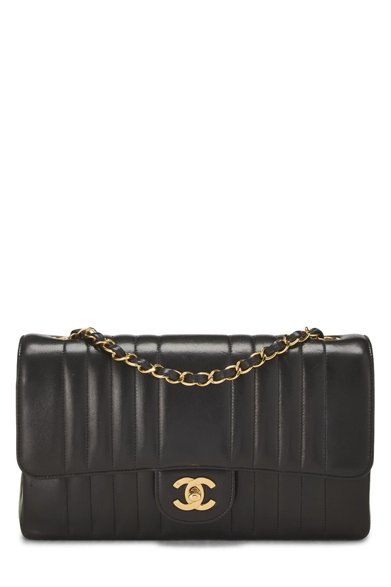 Black Lambskin Vertical Flap Medium, , large image number 0